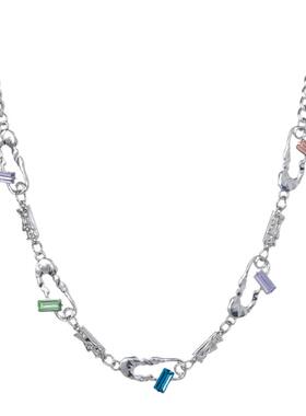 甜酷爱心不规则项链锁骨链