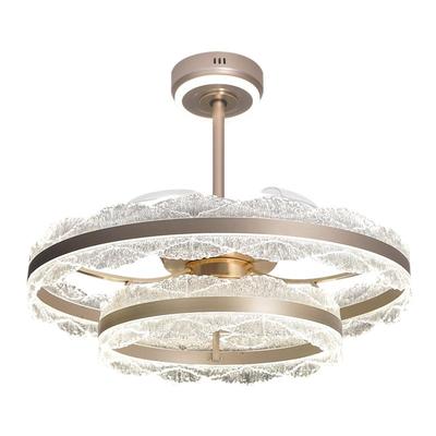 广东中山工厂直销隐形餐厅风扇灯现代简约吊扇灯全铜电机智能语音