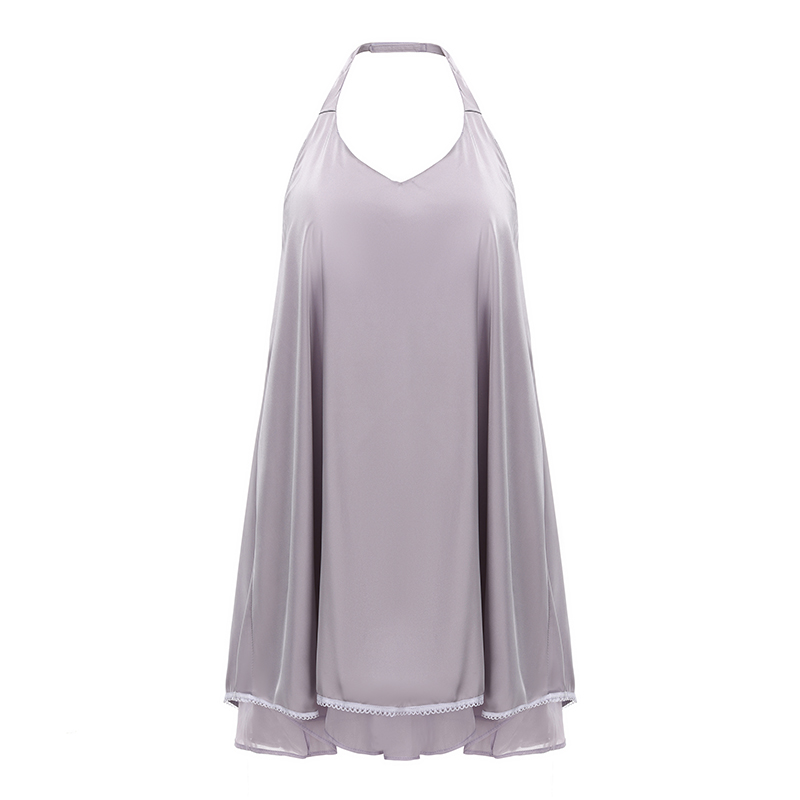 今夕何夕性感睡衣女2025新款挂脖吊带无袖蓬蓬裙纯欲风高级感睡裙