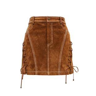 绫致ONLY秋冬新款时尚设计感高腰皮裙短裙半身裙女百搭潮