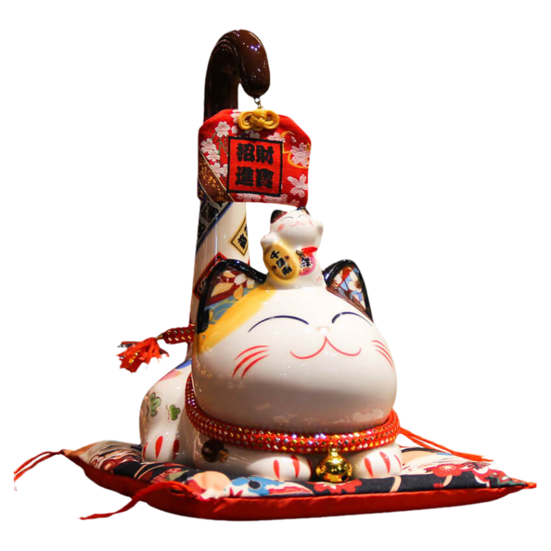长尾陶瓷招财猫大恒工坊