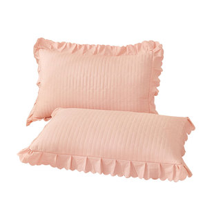 韩版花边夹棉加厚纯棉枕套74cmX48cm单个双人枕套一对装 热卖推荐