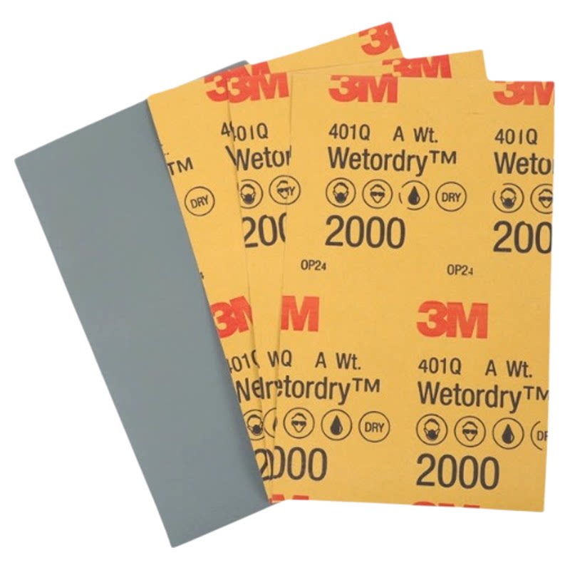 正品3M砂纸打磨文玩砂纸401q水磨1500/2000目汽车美容抛光砂纸