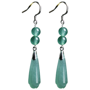 芙蓉巷 春望 原创新款纯银天然玉耳环女高级气质古风耳圈耳坠套装