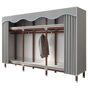 房间落地防尘挂衣架卧室家用简易衣帽架挂衣服的架子衣柜式收纳架