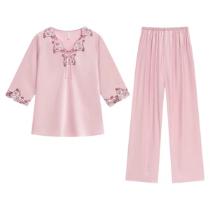 真丝睡衣女冰丝大码丝绸家居服