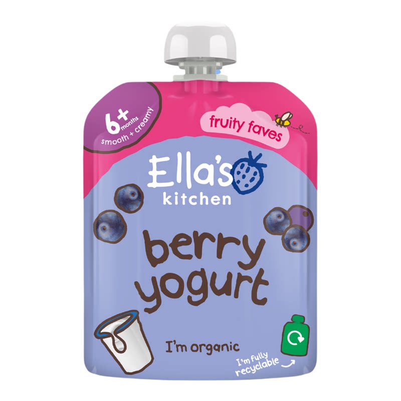 Ella's Kitchen 进口英国婴幼儿有机蓝莓希腊式奶酪零食辅食90g版