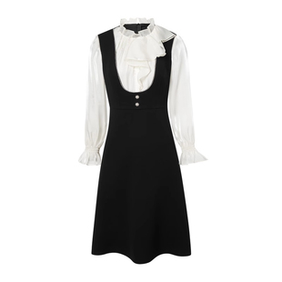 【隆重社交】La Koradior拉珂蒂通勤秋新款三醋酸斗篷连衣裙礼服