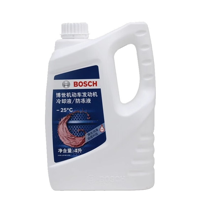 博世汽车防冻液OAT有机酸冷却液4L装四季通用4升红色-45度绿色-25