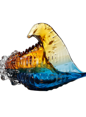 艺术彩色琉璃海螺摆件现代客厅办公室轻奢工艺品入户玄关酒柜装饰