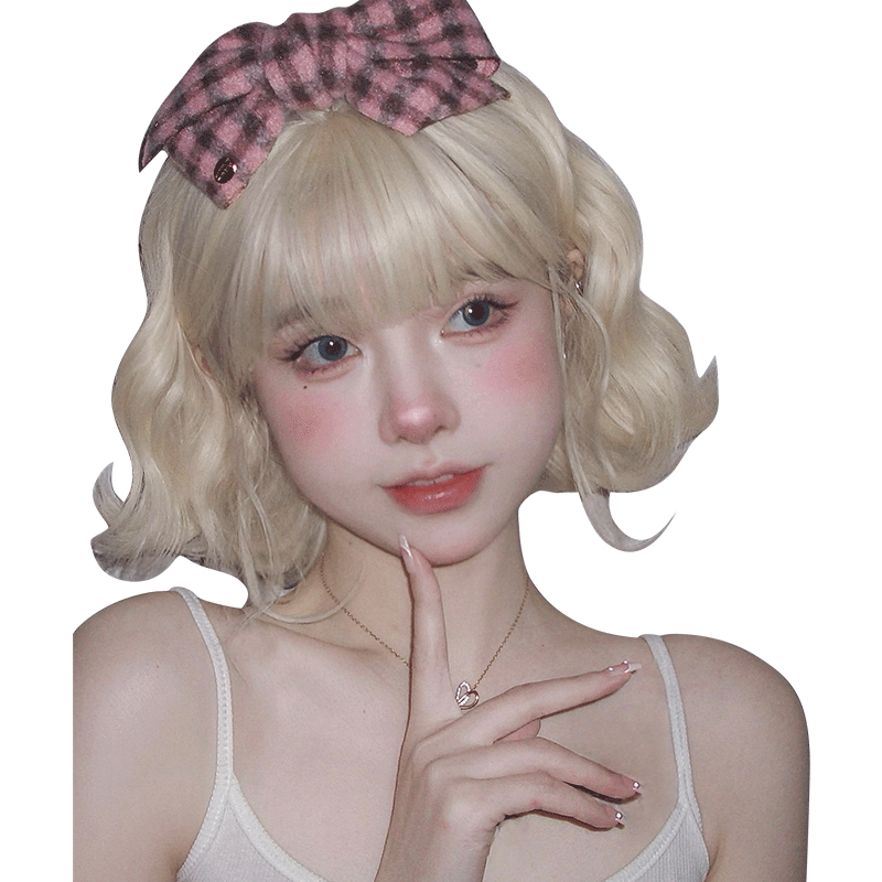 哼唧假发女长发Lolita韩式发型短卷发短发网红时尚全头套式假发套