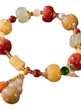 五台山金丝玉南瓜多宝手串