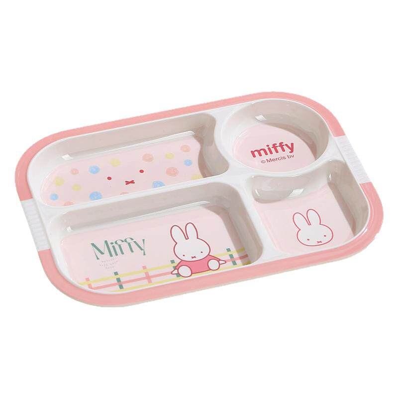 MIFFY米菲分格儿童餐盘辅食碗叉勺餐具卡通密胺防烫宝宝家用餐盘