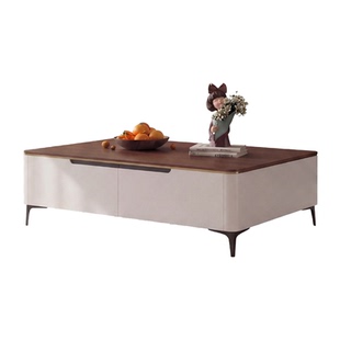 中古风长方形实木茶几客厅家用小户型岩板茶几电视柜组合现代简约