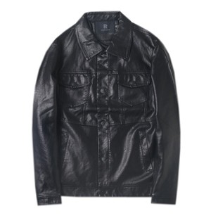 型男机车皮衣修身短款秋冬新款皮外套男士韩版潮流痞帅气翻领夹克