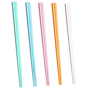 清爽可爱防滑家用快子家庭套装分用一人一色合金筷子10双马卡龙色