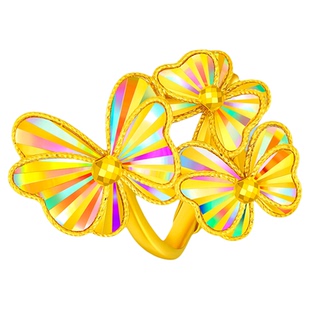 金至尊闪醉金破茧黄金戒指新款足金戒指生日礼物送老婆蝴蝶金指环