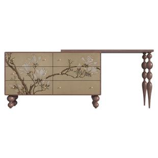 古典宋式美学实木六斗柜搭台一体多功能梳妆台新中式卧室收纳边柜