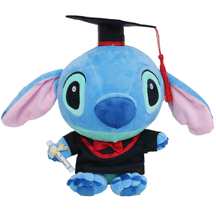 史迪仔毕业公仔玩偶娃娃学士服博士帽迪士尼史迪奇大学幼儿园礼物
