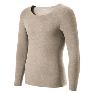 简云男士无痕发热蚕丝保暖内衣上衣秋衣男内穿加绒羊毛德绒打底衫