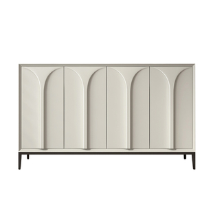 法式奶油风烤漆鞋柜现代简约高档轻奢高级感入户大容量门厅玄关柜