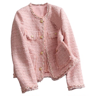 流苏亮丝编织粗花呢小香风箱型显瘦长袖气质百搭名媛女装外套W107