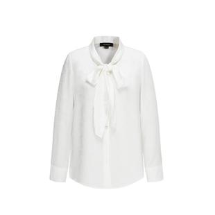 【naia醋酸】Scofield女装蝴蝶结飘带提花垂感衬衫2025夏季新品