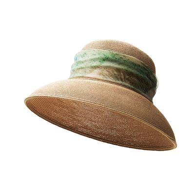 泼墨灯笼大檐防晒草帽女夏季度假