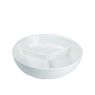 陶瓷分格蒸盘家用三格蒸菜盘水果盘菜盘零食调料盘创意厨房分餐盘