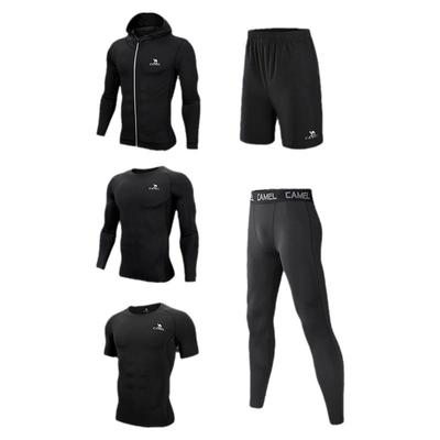 骆驼健身套装运动跑步五件套男