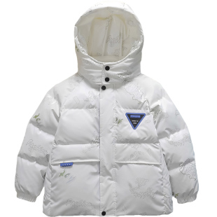 雅鹿2025新款儿童羽绒服男童女童宝宝中大童亮面免洗加厚冬季外套