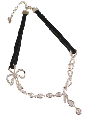 韩国进口优雅蝴蝶锆石晚礼服项链