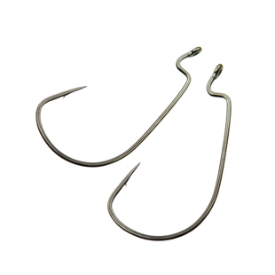  湘岳鳜人宽腹细条曲柄钩平打加强血槽防挂德州钓组卡罗倒钓软饵