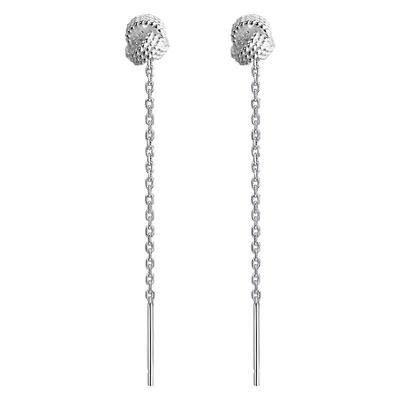 S999纯银如意结流苏耳线女