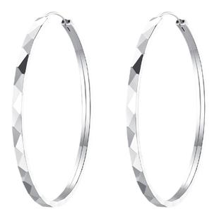 菱面大圆圈圈耳圈925纯银耳环女2026年新款潮时尚高级感耳饰秋冬