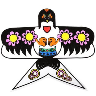 儿童手工diy风筝自制材料包绘画填色涂鸦手工艺竹子空白蝴蝶老鹰