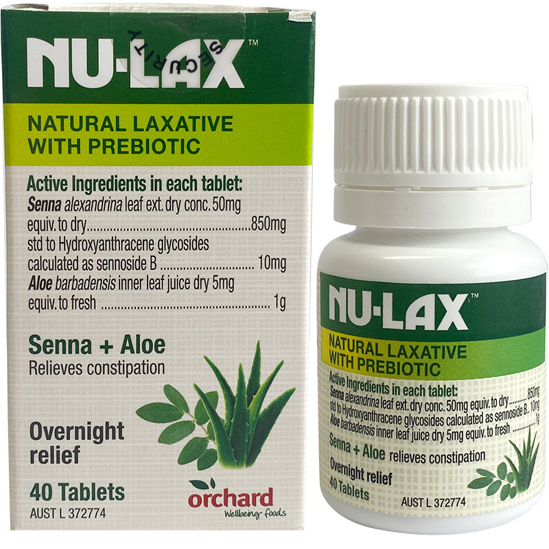 澳洲nu-lax乐康片40粒果蔬纤维片nulax乐康膏芦荟西梅加强版正品