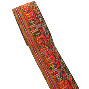 10厘米红色海南黎族花边特色少数民族织带裙袖口领口民族服装辅料