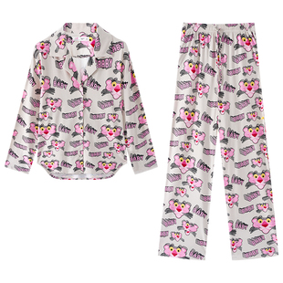 亲嘴猫【粉红豹联名】莫代尔棉卡通可外穿睡衣家居服睡衣套装女秋