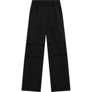 李宁C位裤丨直筒工装裤加绒运动长裤女新款伞兵裤冬季休闲运动裤