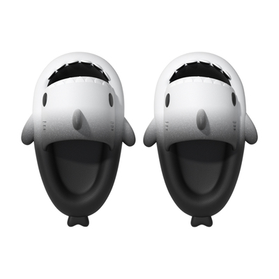 chikoku黑白渐变鲨鱼拖鞋男