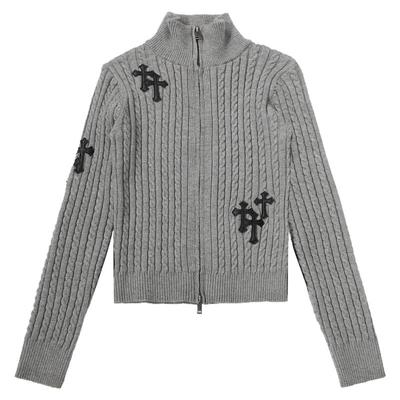 总会好的立领针织衫毛衣女