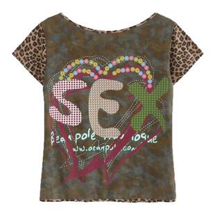 【AGD】WrongSolution SEX印花 扎染豹纹拼接前后可穿T恤