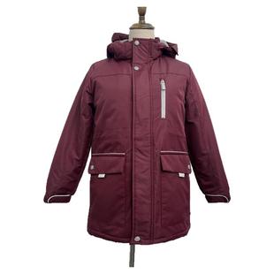 伊顿同款中小学生校服冲锋衣两件套儿童枣红色防寒棉服可拆卸内胆