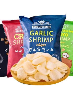 【自营】趣莱福虾片韩国进口FINUTE蒜味蟹味蟹片薯片休闲膨化零食