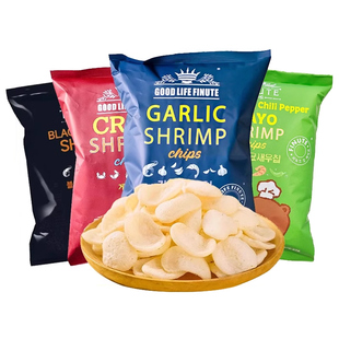 【自营】趣莱福虾片韩国进口FINUTE蒜味蟹味蟹片薯片休闲膨化零食