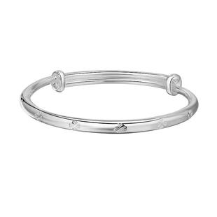 银手镯女款2025新款实心款四叶草银镯子9999纯银正品生日新年礼物