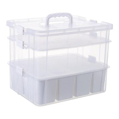 多层透明叠加儿童手提玩具收纳盒