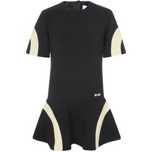 【折扣】MSGM 女士休闲字母logo设计圆领短袖迷你连衣裙银泰