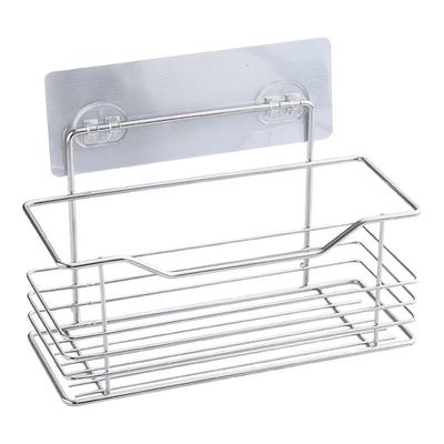 不锈钢免打孔壁挂式置物挂篮